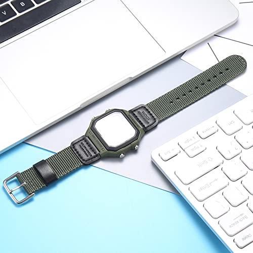 Mcxgl Nylon Strap Replacement For Casio Men's Ae1200Wh Ae-1000 Sgw-300H 400 W-735 Aq-S810W 18Mm Leather Watch Band (Army Green) #TOP4