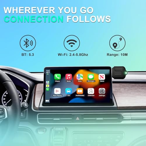Image of Wireless Carplay Adapter, Convert Wired to Wireless CarPlay, Compatible with CarPlay, Plug and Play, Type-C /USB, Suitable for 800+ Vehicles (Matte Black)
