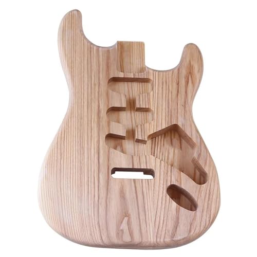 木製エレキギター本体 エレキギター DIY ボディ 3ピース木製組み合わせ楽器アクセサリー(With holes)