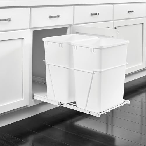 Caneca para basura doble extraíble 27 Qt blanca miniatura 2
