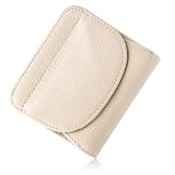[PURCHIC] 二つ折り財布 ミニ財布 レディース 本革 薄型 コンパクト 軽量 財布 小銭入れ スキミング防止 (アイボリー)