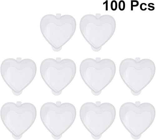 Miniatura 4 de Didiseaon Recipiente de condimentos en forma de corazón, de plástico transparente, cajas pequeñas con tapa para el hogar, cocina, comida para