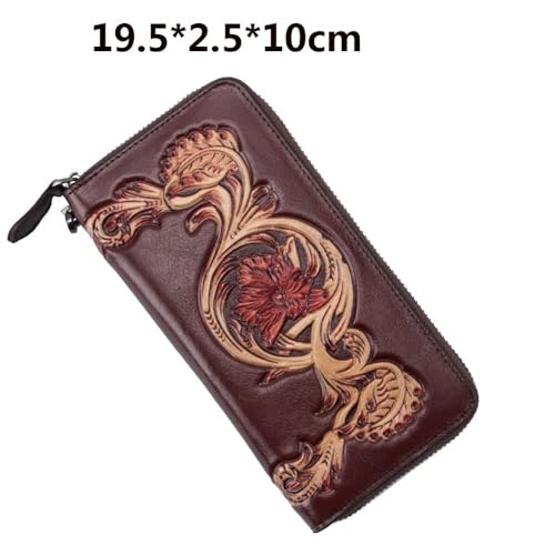 Long Ladies Wallet Large Capacity Clutch Bag Personalized Pattern Casual Wallet Retro Clutch (Color: C, Size: 19.5 * 2.5 * 10cm) (D 19.5 * 2.5 * 10cm)4