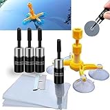 LXPVSA Windshield Repair Kit, 4 Pcs Car Glass Repair Kit, Windshield Crack Repair Kit, Glass Repair Fluid Quick Fix for Chips, Cracks, Star-Shaped Crack