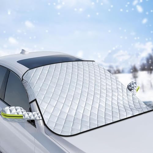 Windscreen Covers Frost, Car Windscreen Cover for Winter, Car Screen Cover Winter Thicken, Car Frost Windscreen Cover for Snow Ice Frost Sun UV Protection, Perfect for Cars and SUVs (63'' x 51'')