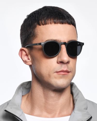 Image of Small Round Polarized Sunglasses for Women Men, Ultra Lightweight UV400 Protection Trendy Classic Vintage Style