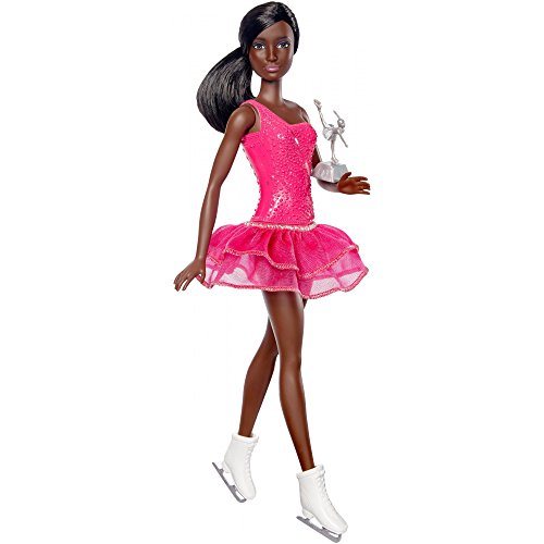 Barbie Quiero Ser patinadora, muñeca afroamericana con accesorios (Mattel FCP27)