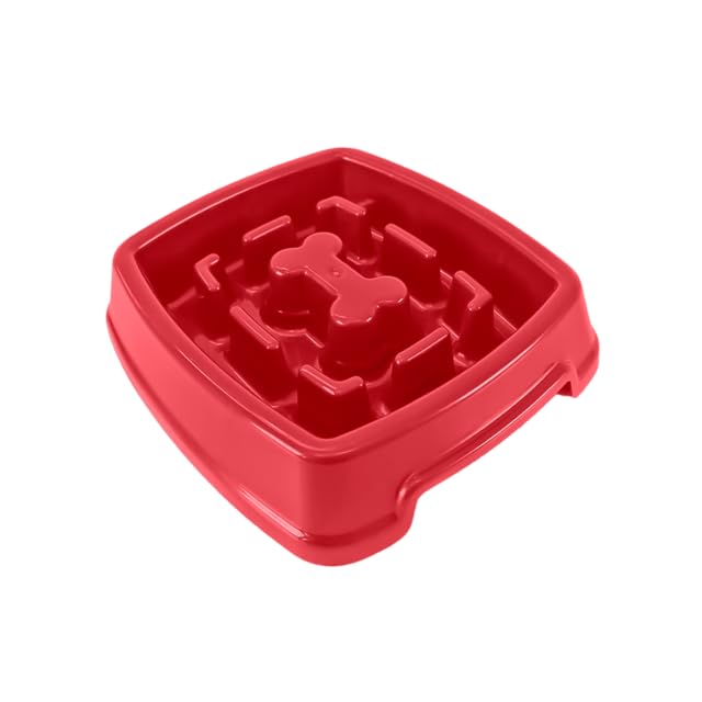 Comedouro Lento Educativo Labirinto Interativo 650ml Pet Para Cães Produto Petshop Enriquecimento Ambiental (Vermelho)