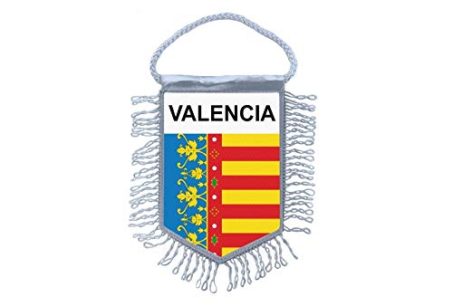 Mini Drapeau Fanion Voiture – Espagne Valencia Valence – Souvenir Décoration Auto