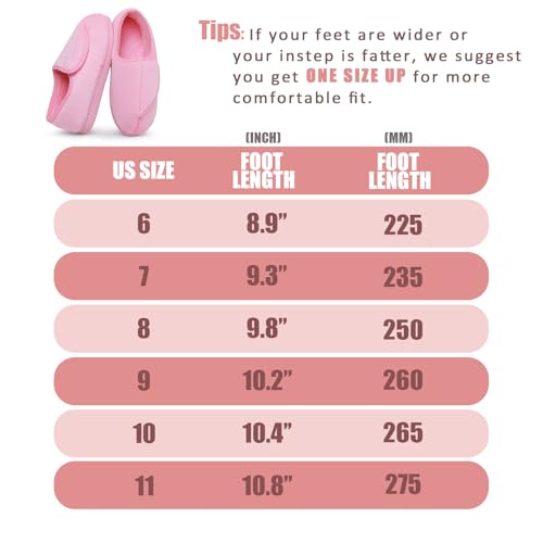 Git-up Women Memory Foam Diabetic Slippers Arthritis Edema Adjustable Closed Toe Swollen Feet Slippers Comfortable House Indoor Outdoor Shoes with Rubber Sole4