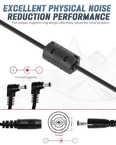 Image of STRICH SPA-10 Guitar Pedal Power Supply Adapter (1000mA -1A) AC DC 9V for Electronic Keyboard, Bass Pedal, Digital Piano(Tip Negative), 4 Way Daisy Chain Cables