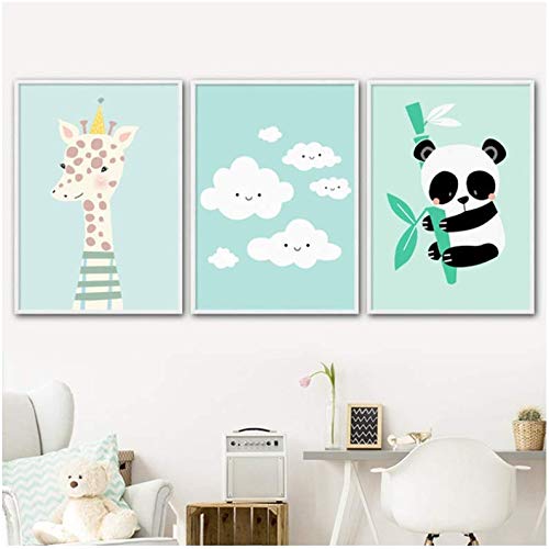 Art Prints Mur Toile Girafe Nuage Panda poster décoration murale chambre enfant 50x70