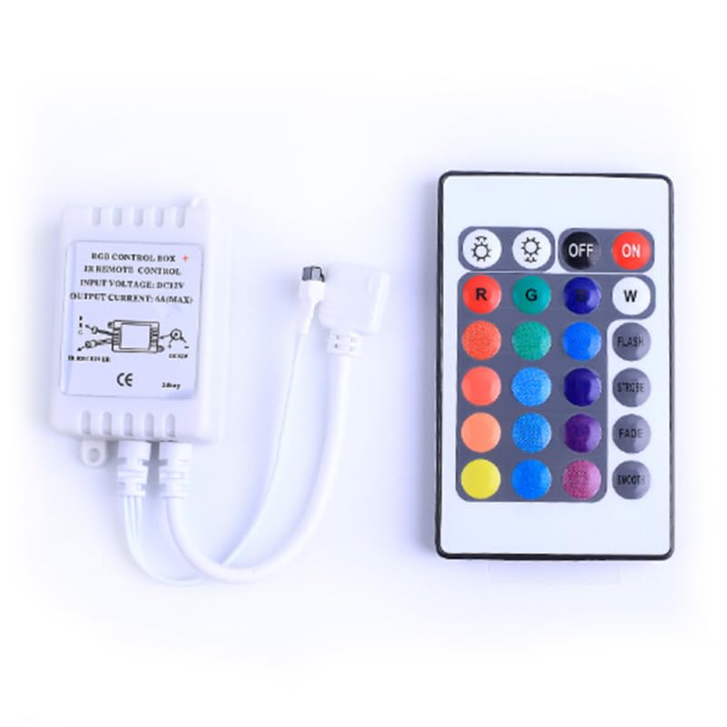 Image of balacoo Led Remote Controller for SMD 5050 RGB Strip Lights with 24 Keys Ir Wireless Brightness and Color Adjustment 1.96X1.37X0.86 Inch