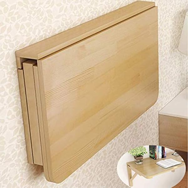 Massief grenenhouten tafel, wandgemonteerd inklapbaar eenvoudig drijvend opvouwbaar laptopbureau ruimtebesparende hangende werkbank voor studie, slaapkamer, badkamer of balkon (100x50cm) (120x40cm)