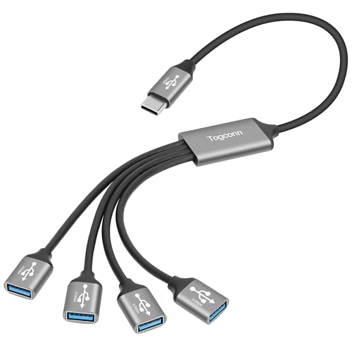 USB C 3.1 1-in-4 Y-Adapter Cable, 2ft, 5Gbps, USB-A Hub