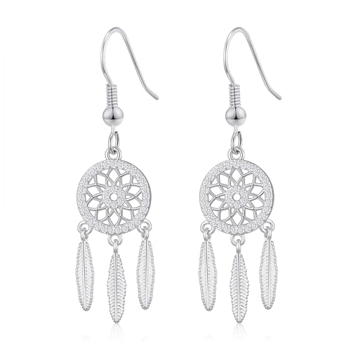 Philip Jones Silver Plated Dream Catcher Drop Earrings Created with Zircondia® Crystals