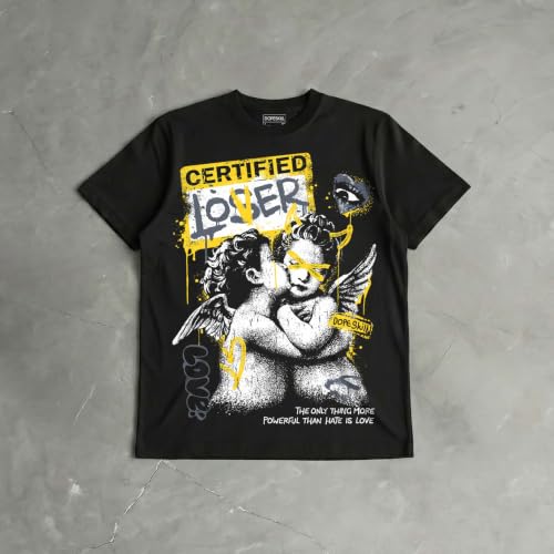 Image of DopeSkill Graphic Tee Streetwear Hip Hop Hypebeast Street Style Crew Neck Unisex T-Shirt Sneaker Colour Matching Shirts Angel