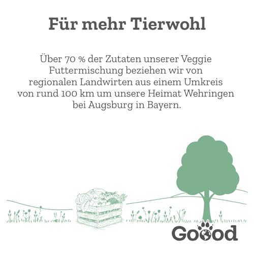 Goood Adult Veggie mit Erbse, Spinat und Sanddorn – Trockenfutter, Hundefutter – vegetarisch, getreidefrei, Alternative Proteinquelle, heimische Superfoods - für alle Rassen und Größen - 10kg