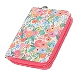 LIFKOME Kleine Blumen Geldbörse Damen Münzfach PU Portemonnaie mit Reißverschluss...