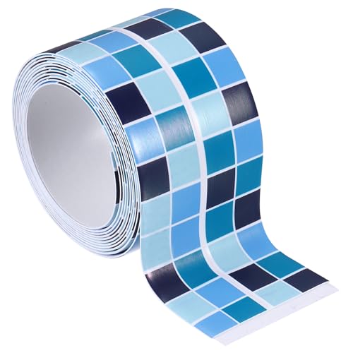 Image of PATIKIL Caulk Tape 1.5 inch x 5 Ft, Self Adhesive Sealing Tape Waterproof Toilet Tub Caulk Sealant Strip Sealing Trim for Kitchen Bathroom Toilet Bathtub Sink Countertop, Dark Blue
