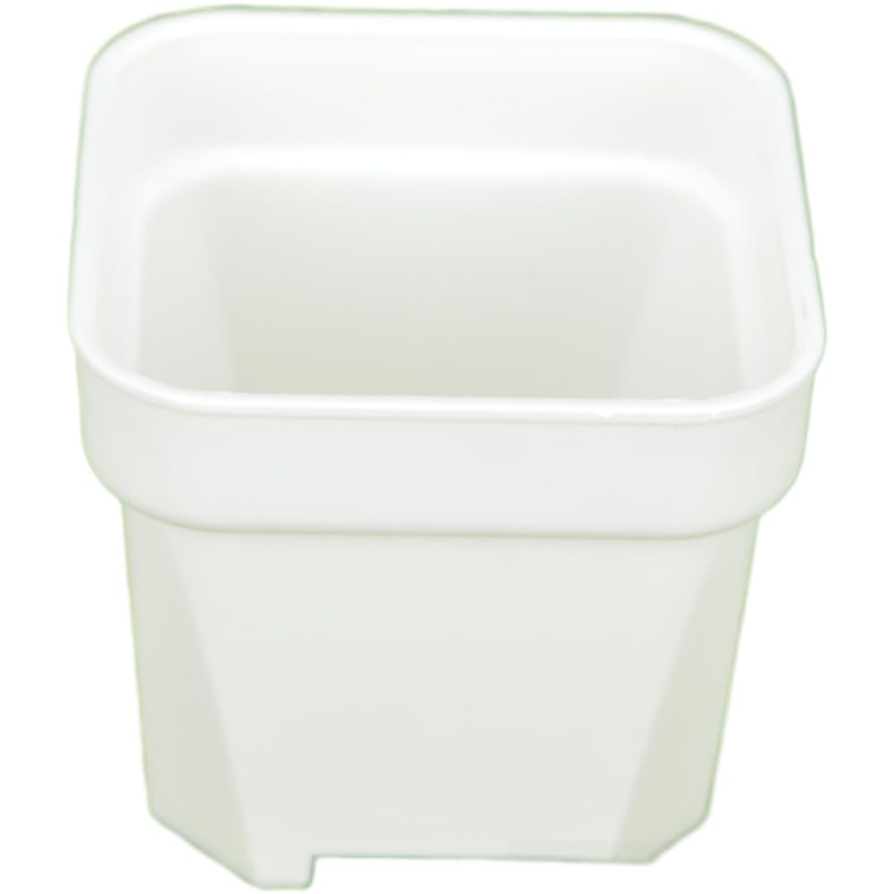 Pots de fleurs carrés blancs lot de 5 en plastique recyclé résistant 81x74 cm