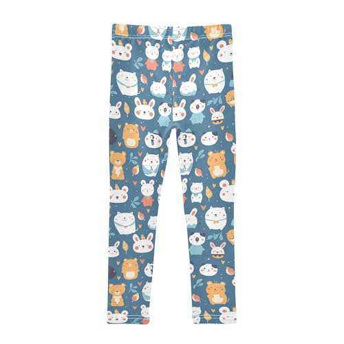 KLL Cute Animals Seamless Pattern Girls Basic Leggings Comfortable Full Length Activewear Gym2