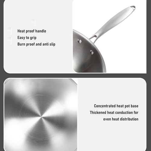 Wok de acero inoxidable 34 cm miniatura 7