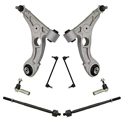 TRQ 8 Piece Steering Suspension Kit Control Arms with Ball Joints Tie Rods Links Compatible with 2013-2016 Dodge Dart