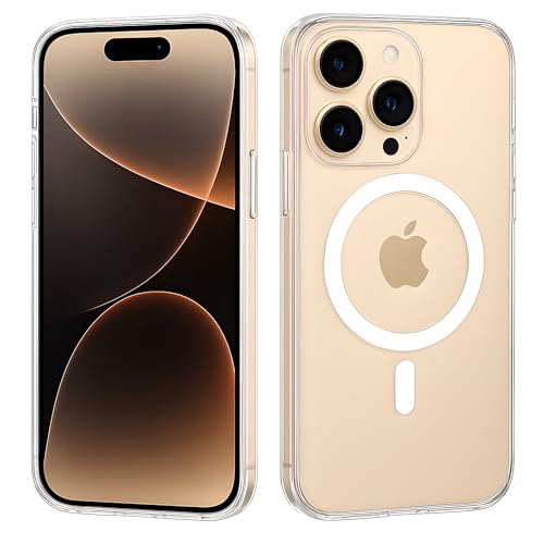 Image of Anti-Yellow Clear Case for iPhone 16 Pro Max | UV Shield Technology | Zero-Yellowing Formula | MagSafe Compatible | Drop Protection (TPU + Polycarbonate | Crystal Clear)