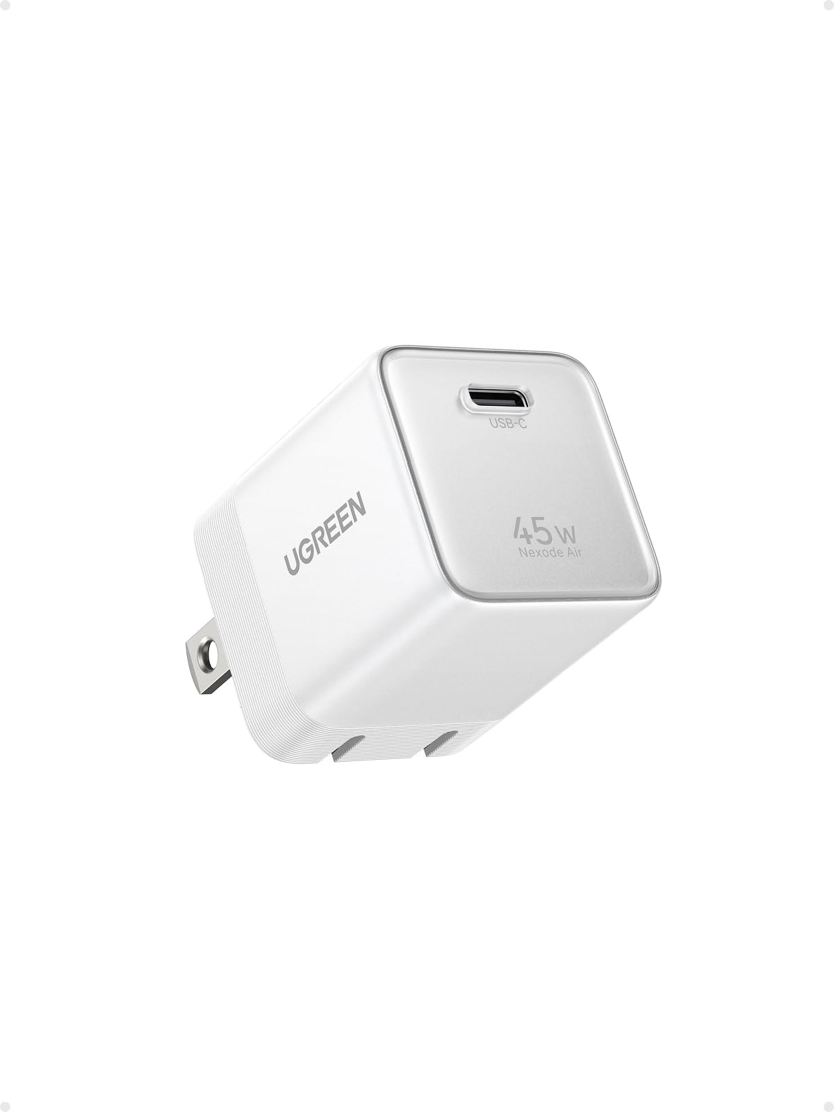 Nexode Air 45W USB C Charger Block, Ultra Mini GaN Fast Charging | Foldable Plug, Compact…