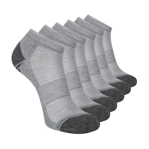 Skechers Men's 6-Pack Half Terry Performance Low Cut Socks, Breathable & Cushioned Footbed