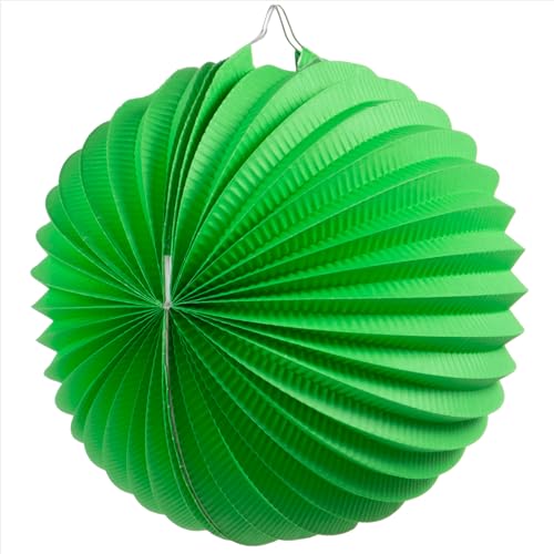 24 Unidades de farolillos de Papel Redondo de Color Verde de Ø 21,5 cm - Farolillos Colgante de Papel, decoración Fiesta Boda, cumpleaños, Primavera, Feria, comuniones.