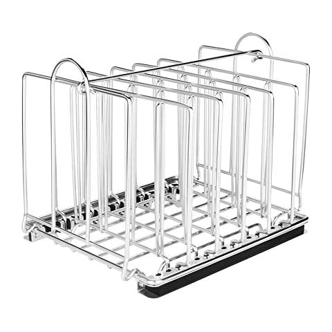 EVERIE Weighted Sous Vide Rack Divider, Improved Vertical Mount Stops Wobbling, 5 Detachable Stainless Steel Dividers and 2 Built-in Holder Dividers Cover