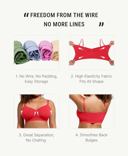 Image of FeelinGirl Bralettes for Women with Support Comfortable Bras No Underwire Seamless Everyday Bras