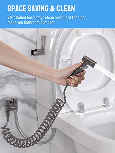 Bidet Sprayer For Toilet, Fredi Handheld Sprayer Attachment With Hose For Feminine Wash, Baby Diaper Cloth Washer And Shower Sprayer For Pet, Wall Or Toilet Mount(Grey) #TOP1