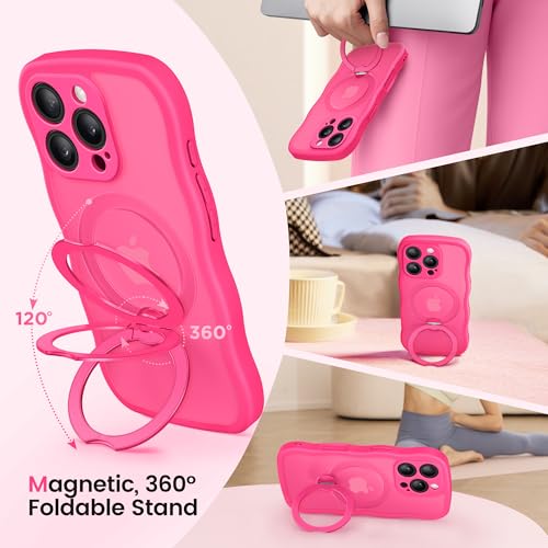 Coque iPhone 16 Pro avec support magnetique rotatif antichoc compatible MagSafe - 5