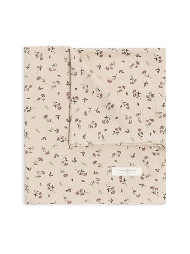 Image of Colored Organics Baby Organic Cotton Swaddle - Infant Receiving Blanket - Betty Floral/Purple + Olive