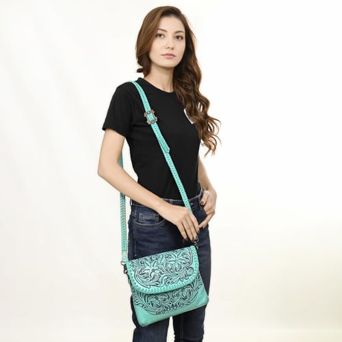 American Darling Small Crossbody Hand Tooled Genuine Leather Western Women Bag Handbag Purse | for2