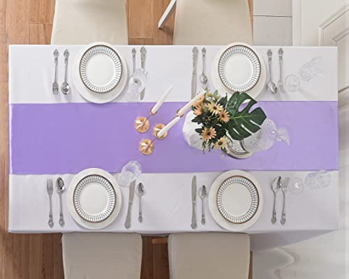6 Pack Satin Table Runner, 12×108 Inch For Party Wedding, Birthday, Banquets，Graduation Engagements, Christmas, Decoration(Lavender) #TOP3
