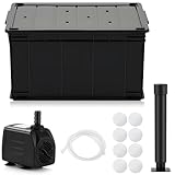 DoubleFill 1 Pack Fountain Basin, Water Feature Basin Kit Suitable for Vases, Statues or Bubbling Rocks. Provides Support up to 220 Pounds. Deeper Design Provides 18 Gallons of Water Capacity