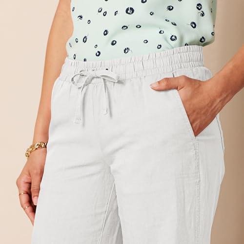 Image of Amazon Essentials Women's Linen Blend Drawstring Relaxed Fit Wide Leg Pants (Available in Plus Size)