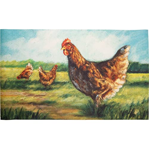 Primitives by Kathy Curious Chickens Decorative Doormat