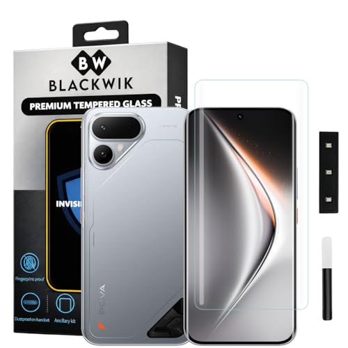 Image of Blackwik Premium Curved UV Tempered Glass For Tecno Pova Curve 2 5G Cellphone (Transparent, Pack Of 1) Advanced Border Less Full Screen Coverage UV Screen Protector Guard With Installation Kit