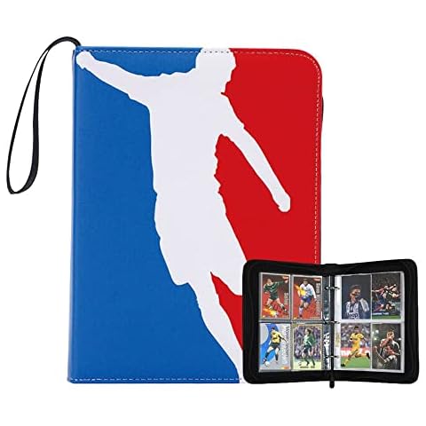 Football Card Holder, Gobesty 400 Pockets Football Card Binder, Football Card Folder, Trading Card Binder Football, Game Card Trading Card Albums, Football Trading Cards with Zipper and Handle Strap Cover