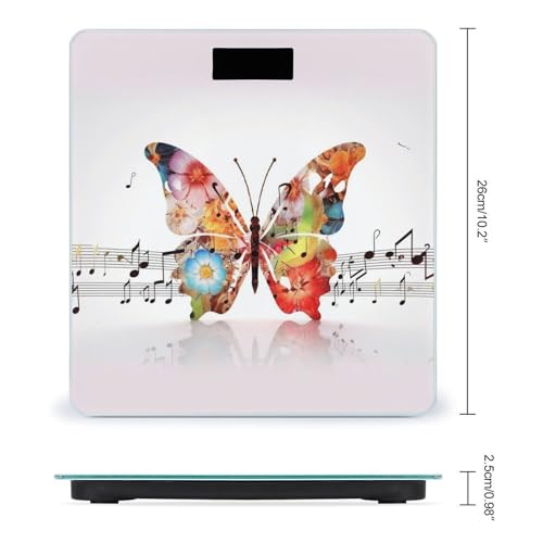 Báscula Digital Music Butterfly de Vidrio Templado miniatura 2