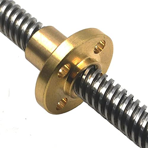 Lysee 3D Printer Parts & Accessories - 1Set 200mm Length 8mm Dia Silver Vertical 2mm Lead Screw Rod & Pillow Block Mounted Bearing T8 Lead Screw Kit for 3D Printer - (Color: as pic)