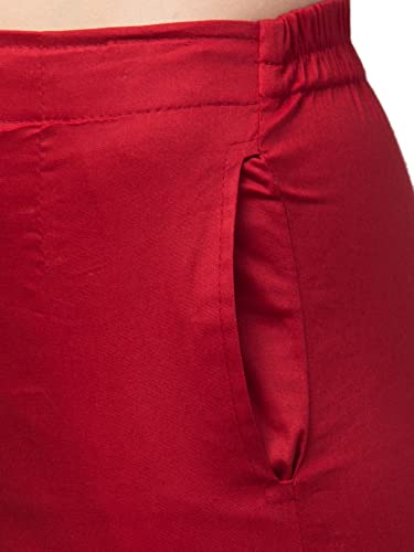 Image of Qute Women's Regular Fit Cotton Blend Casual Trousers (Pack of 1)