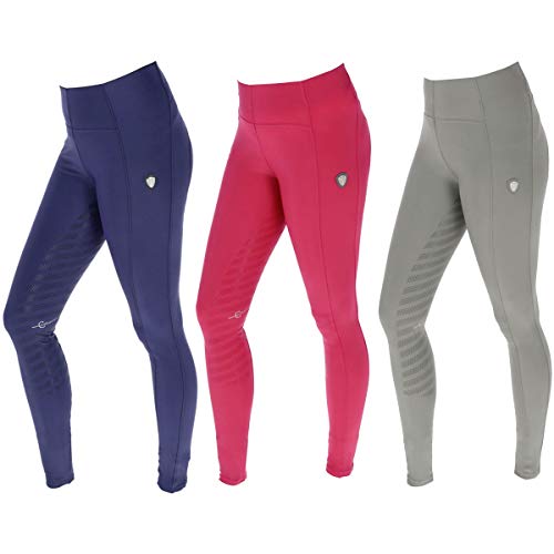 Kerbl Leggings de equitación para niños, de Silicona, con Ribete Completo, colección F/S 2020 Limpa Covalliero Wildberry 164/170