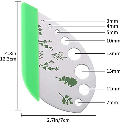 Image of Herb Stripper 9 Holes, 2 Pcs Herbs Destemmer, Stainless Steel Kitchen Gadgets, Vegetable Leaf Stripping Tool, Stem Remover, Looseleaf Trimmer, Greens Separator, Rose Thorn Scraper, Herbalist Supplies