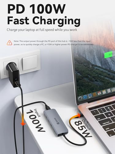 USB C Hub, QUUGE 5in1 USB C HDMI Adapter with 4K@30HZ HDMI, 100W PD, 3×USB A 3.0 Ports, Aluminum Ultra Slim Hub for Switch, MacBook Air/Pro, Galaxy S/Z/Note Series & More. - image 5